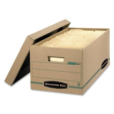 Picture of File Box-Enviro Stor, Letter 24" Deep, Kraft/Green 2/Pack