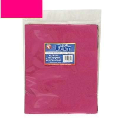 Picture of Felt Sheets-9x12" Pink, 12/Pack