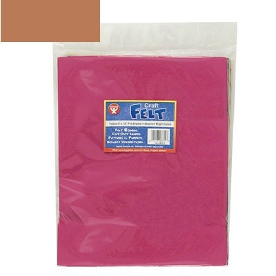 Picture of Felt Sheets-9x12" Brown, 12/Pack