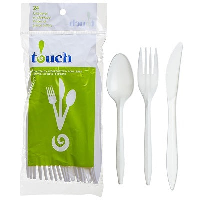 Picture of Cutlery Combo Pack-Touch, White Plastic, 24 Assorted -90040