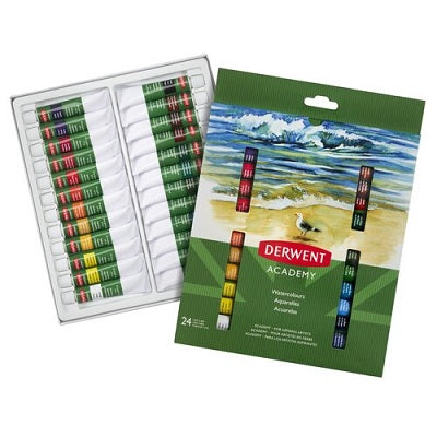 Picture of Paint Set-Watercolour, Derwent Academy, 24 12ml. Tubes