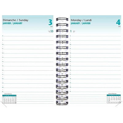 Picture of Planner-Daily, Wire 8.25x6 Exdi Assorted Bilingual 2022