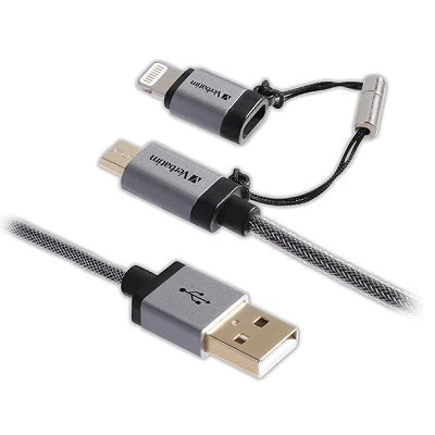 Picture of Cable-Verbatim, Micro Usb To Lightning, 47" Braided Black