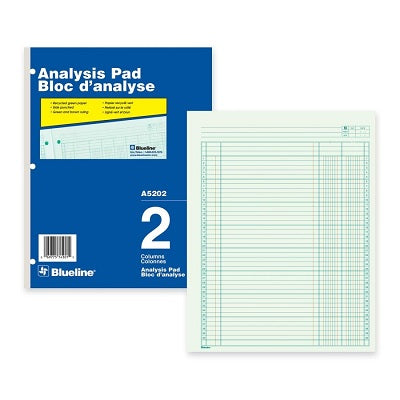 Picture of Analysis Pad-50 Sheet Green 10-7/8x8.5 2 Column