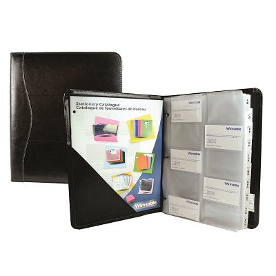 Picture of Business Card Holder-Leather 3-Ring Binder, Black