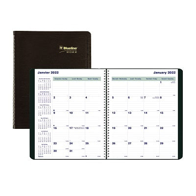 Picture of Planner-16 Month, Wire 9-1/4x7-1/4 Black, Bilingual 2022