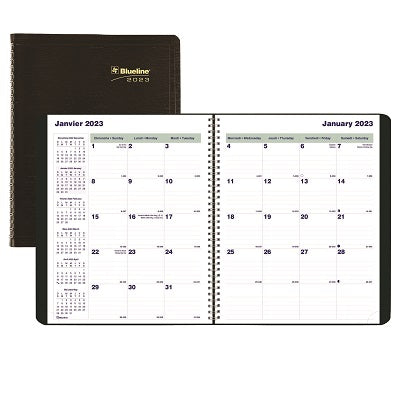 Picture of Planner-16 Month, Wire 9-1/4x7-1/4 Black, Bilingual 2023