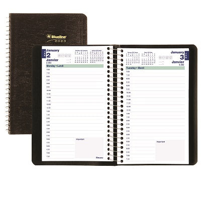 Picture of Planner-Daily, Wire 8x5 Black, English 2023