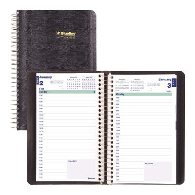 Picture of Planner-Daily, Wire 8x5 Blue, English 2022