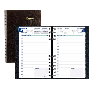 Picture of Planner-Daily, Coilpro 8x5 Black, Bilingual 2022