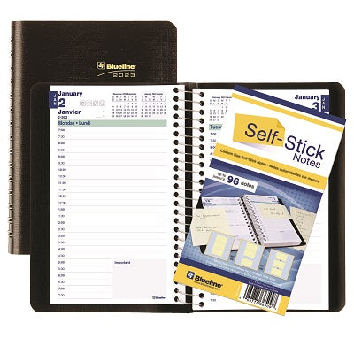 Picture of Planner-Daily, Wire 8x5 Black, Bilingual 2023