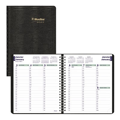 Picture of Planner-Weekly, Wire 8x6-1/2 Black, Bilingual 2022