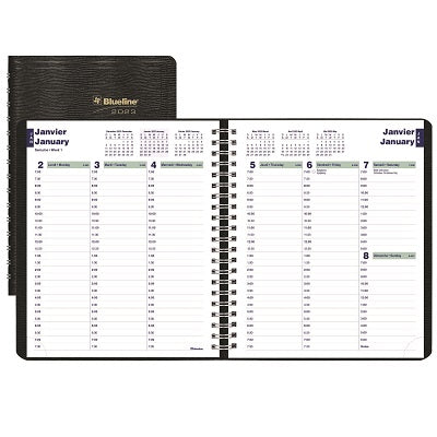 Picture of Planner-Weekly, Wire 8x6-1/2 Black, Bilingual 2023