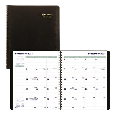 Picture of Planner-16 Month, Wire 11x9-1/16 Black, Bilingual 2022