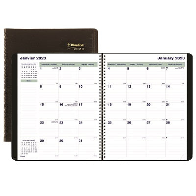 Picture of Planner-16 Month, Wire 11x9-1/16 Black, Bilingual 2023