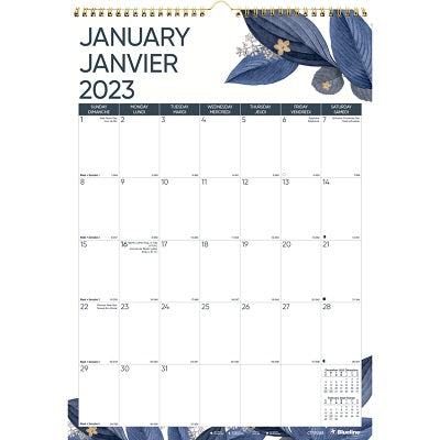 Picture of Calendar-Wall Gold Detail 12x17 Bilingual 2023