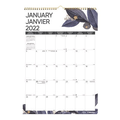 Picture of Calendar-Wall Gold Detail 12" X 17" Bilingual 2022