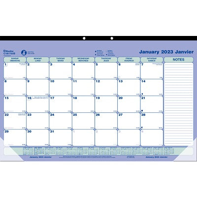 Picture of Calendar Pad-Desk Monthly 17-3/4x10-7/8 Bilingual 2023