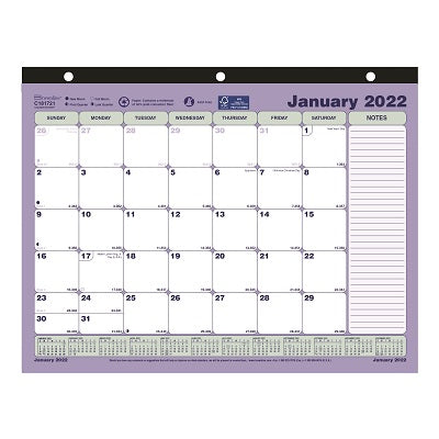 Picture of Calendar Pad-Desk Monthly 11x8-1/2 English 2022