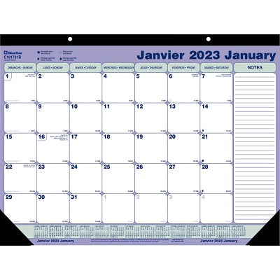 Picture of Calendar Pad-Desk Monthly 21-1/4x16 Bilingual 2023