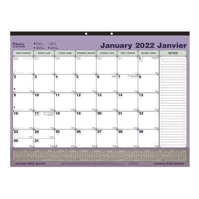 Picture of Calendar Pad-Desk Monthly 21-1/4x16 Vinyl Strip Bil. 2022