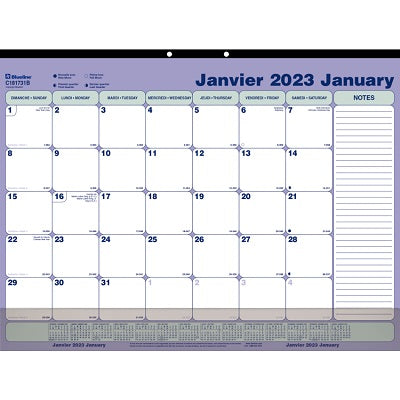 Picture of Calendar Pad-Desk Monthly 21-1/4x16 Vinyl Strip Bil. 2023