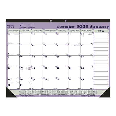 Picture of Calendar Pad-Desk Monthly 21-1/4x16 Bilingual 2022