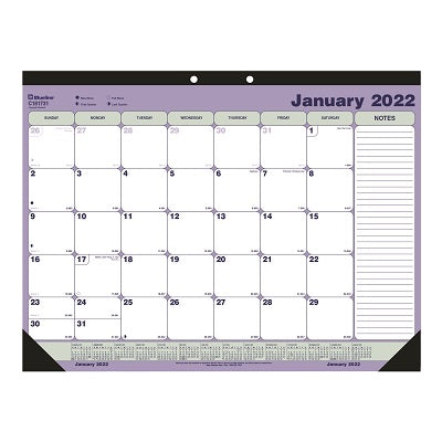 Picture of Calendar Pad-Desk Monthly 21-1/4x16 English 2022