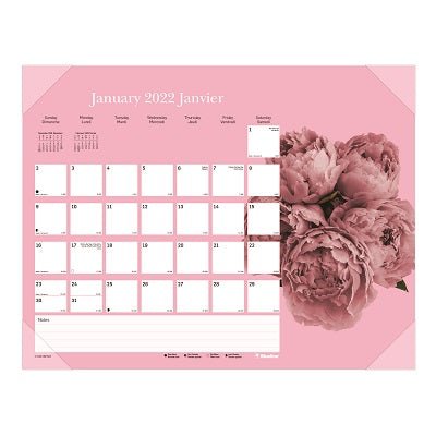 Picture of Calendar Pad-Desk Monthly 22x17 Pink Ribbon, Bilingual 2022