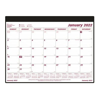 Picture of Calendar Pad/Holder-Desk, Monthly 24-1/4x19-1/8 English 2022