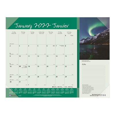 Picture of Calendar Pad-Desk Monthly 22x17 Canadian Provinces 2022