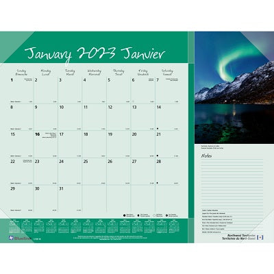 Picture of Calendar Pad-Desk Monthly 22x17 Canadian Provinces 2023