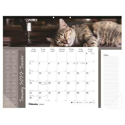 Picture of Calendar Pad-Desk Monthly 22x17 Furry Collection (Cats) 2022