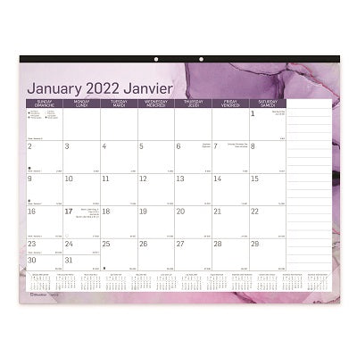 Picture of Calendar Pad-Desk Monthly 22x17 Quartz Bilingual 2022