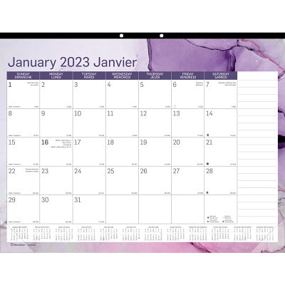 Picture of Calendar Pad-Desk Monthly 22x17 Quartz Bilingual 2023