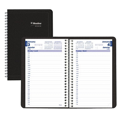 Picture of Planner-Daily, Wire 8x5 Black, Bilingual 2022