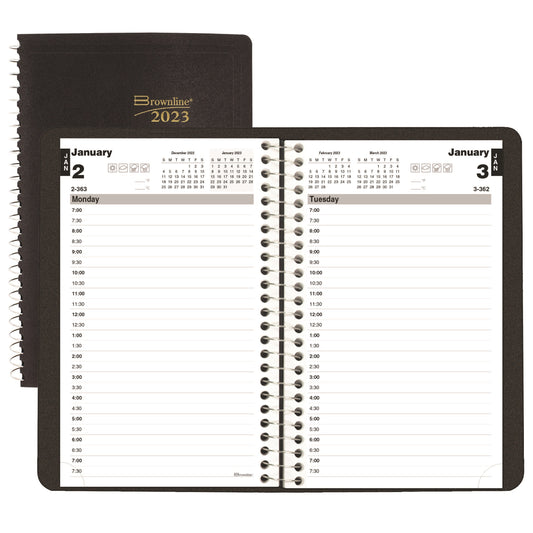 Picture of Planner-Daily, Wire 8x5 Black,English 2023