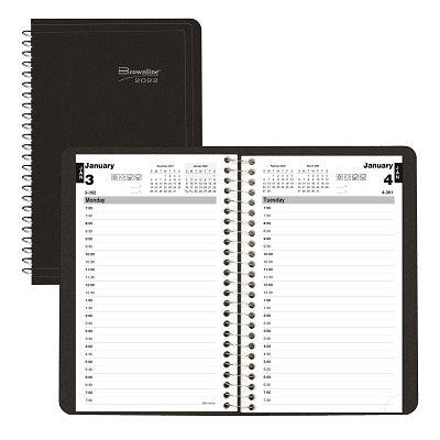 Picture of Planner-Daily, Wire 8x5 Black,English 2022