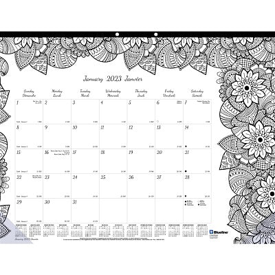 Picture of Calendar Pad-Desk Monthly 22x17 Botanica Colouring 2023