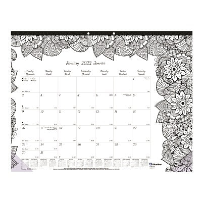 Picture of Calendar Pad-Desk Monthly 22x17 Botanica Colouring 2022