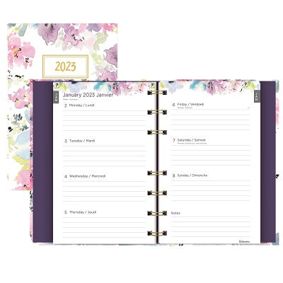 Picture of Planner-Weekly/Monthly 8x5 Coilpro Floral, Bilingual 2023