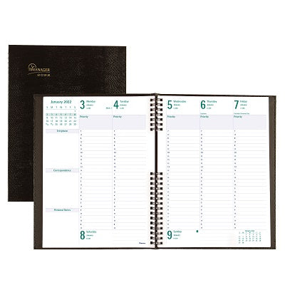 Picture of Planner-Weekly, 5 Day Coilpro 10-1/4x7-5/8 Black, Eng. 2022