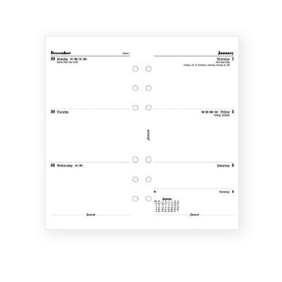 Picture of Planner Refill-Weekly, Filofax 6-3/4x3-3/4 Personal 2022