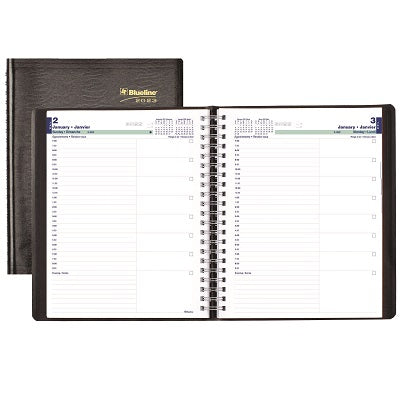 Picture of Planner-Daily, Wire 11x8-1/2 Black, Bilingual 2023