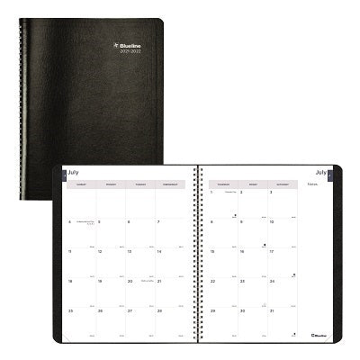 Picture of Planner-Academic, 14 Month, Wire 11x8-1/2 Black English 2022