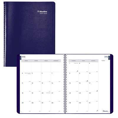 Picture of Planner-Academic, 14 Month, Wire 11x8-1/2 Blue English 2022