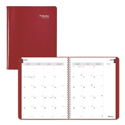 Picture of Planner-Academic, 14 Month, Wire 11x8-1/2 Red English 2022