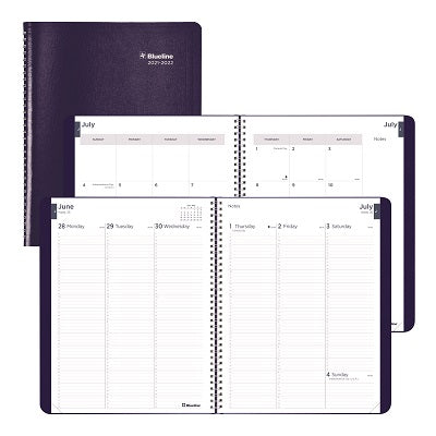 Picture of Planner-Academic, Weekly Wire 11x8-1/2 Blue English 2022