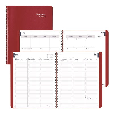 Picture of Planner-Academic, Weekly Wire 11x8-1/2 Red English 2022