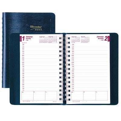 Picture of Planner-Daily, Wire 8x5 Blue, English 2023